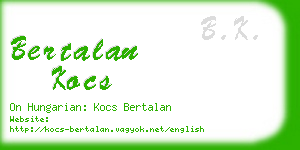 bertalan kocs business card